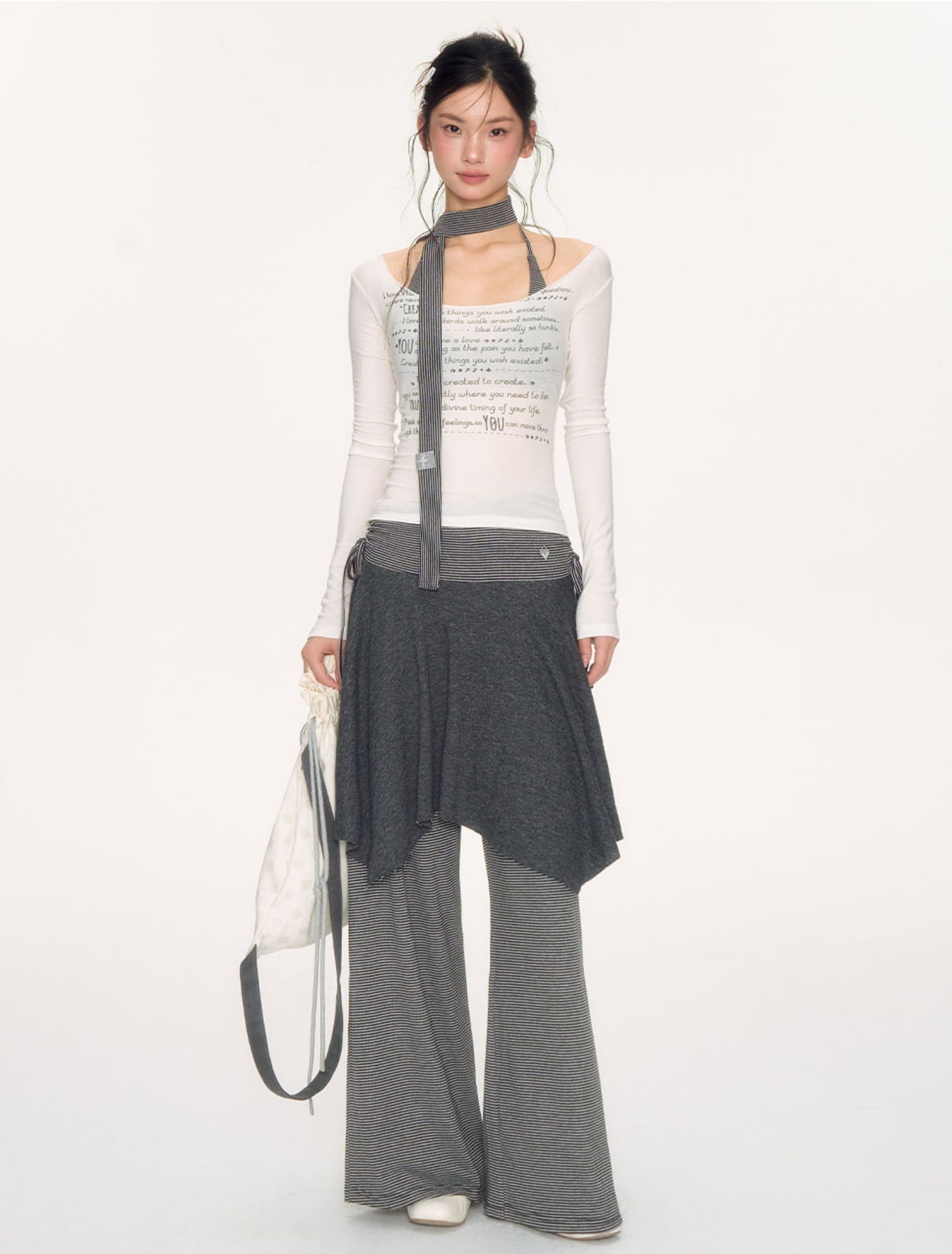 Striped Loose Casual Drape Pants NEC0223
