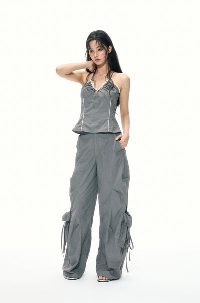 Drawstring Pocket Loose Pants/Top APE0373