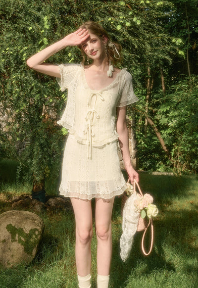 Knitted Lace Camisole/Cardigan/Skirt GRO0165