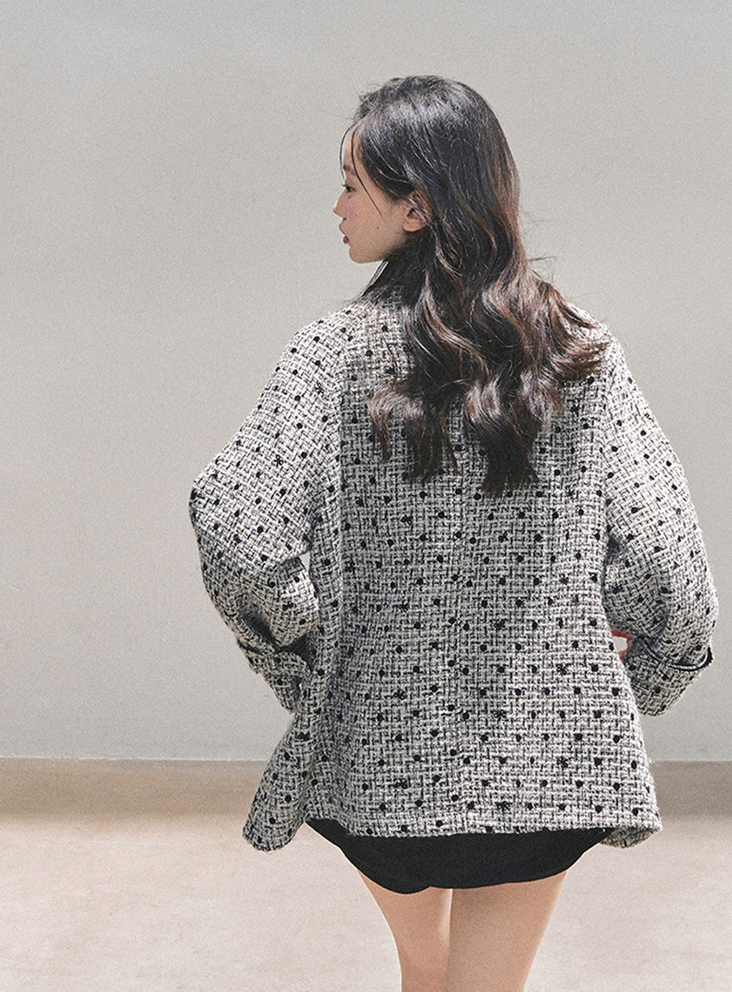 Detachable Bow Lace Plaid Coat DIA0767