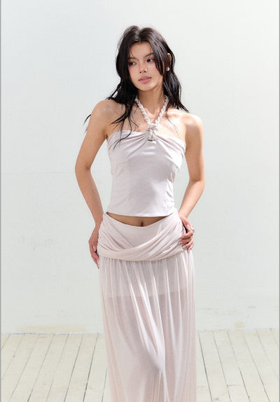 Braided Halter Top/Twisted Maxi Skirt AGM0156