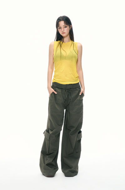 Yellow I-Shaped Sleeveless Top APE0374