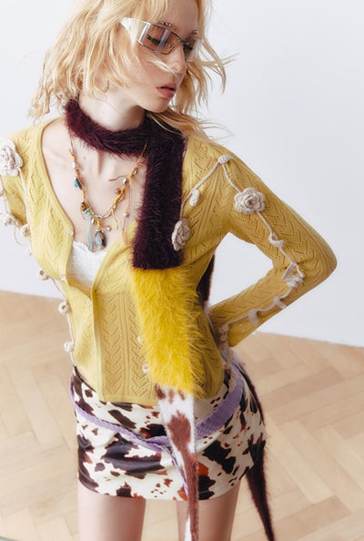 Contrast Color Long Scarf OFA0284