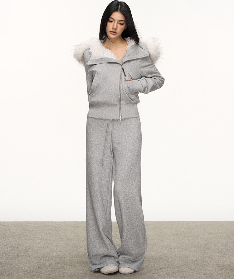 Fur Collar Sweatshirt Short Jacket/Pants ANA0116