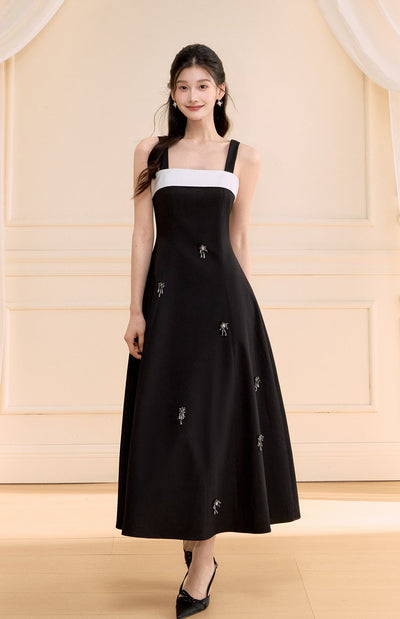 Swing A-line Long Suspender Dress OSH0156