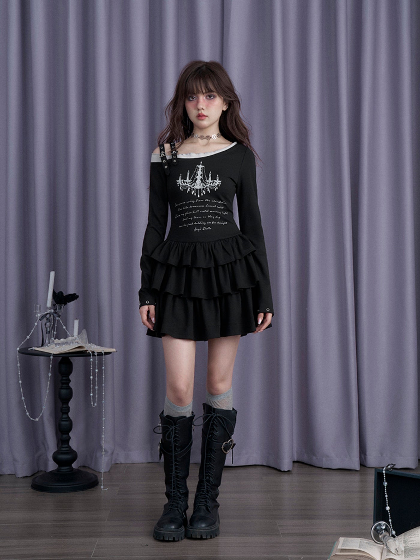 Nightmare Off-shoulder Cake Dress SAG0200