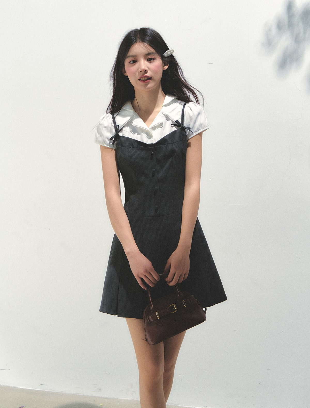 Fake Two-piece Design Pleated Dress SUN0155