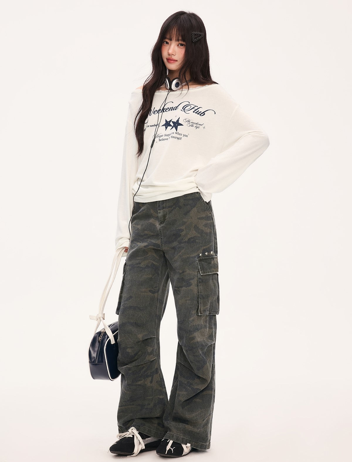 Retro Star Camouflage Cargo Pants WEE0073