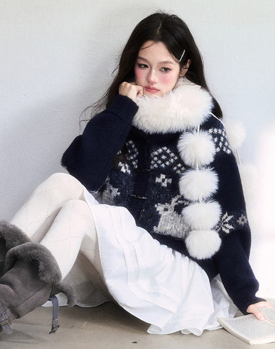 Nordic Design Horn Button Duffle Cardigan FRA0503