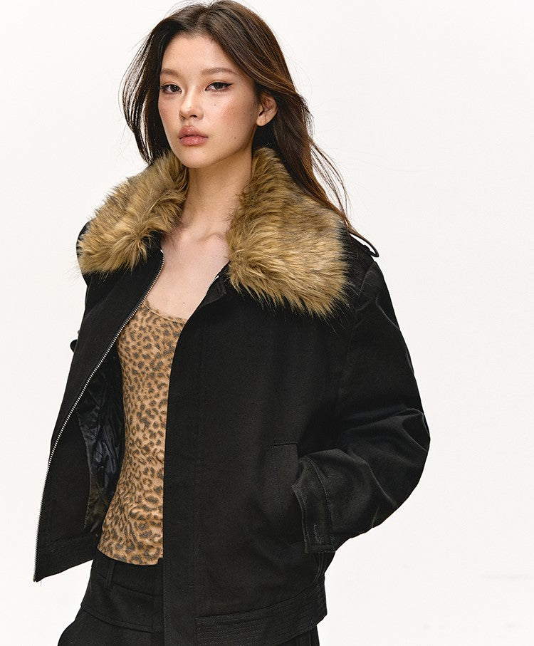 Fur-Collar Quilted Casual Short Jacket ANA0085