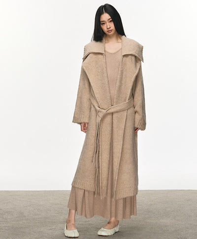 Lazy Style Knitted Belt Long Cardigan ANA0103