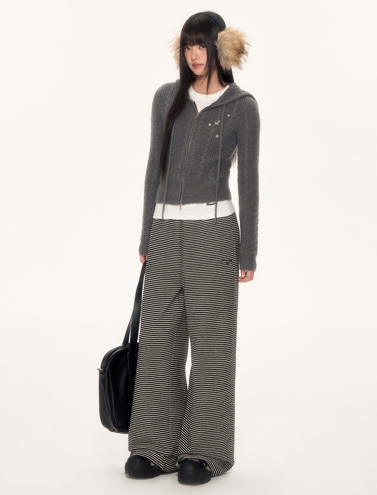 Cat Ear Knitted Hooded Cardigan WEE0096