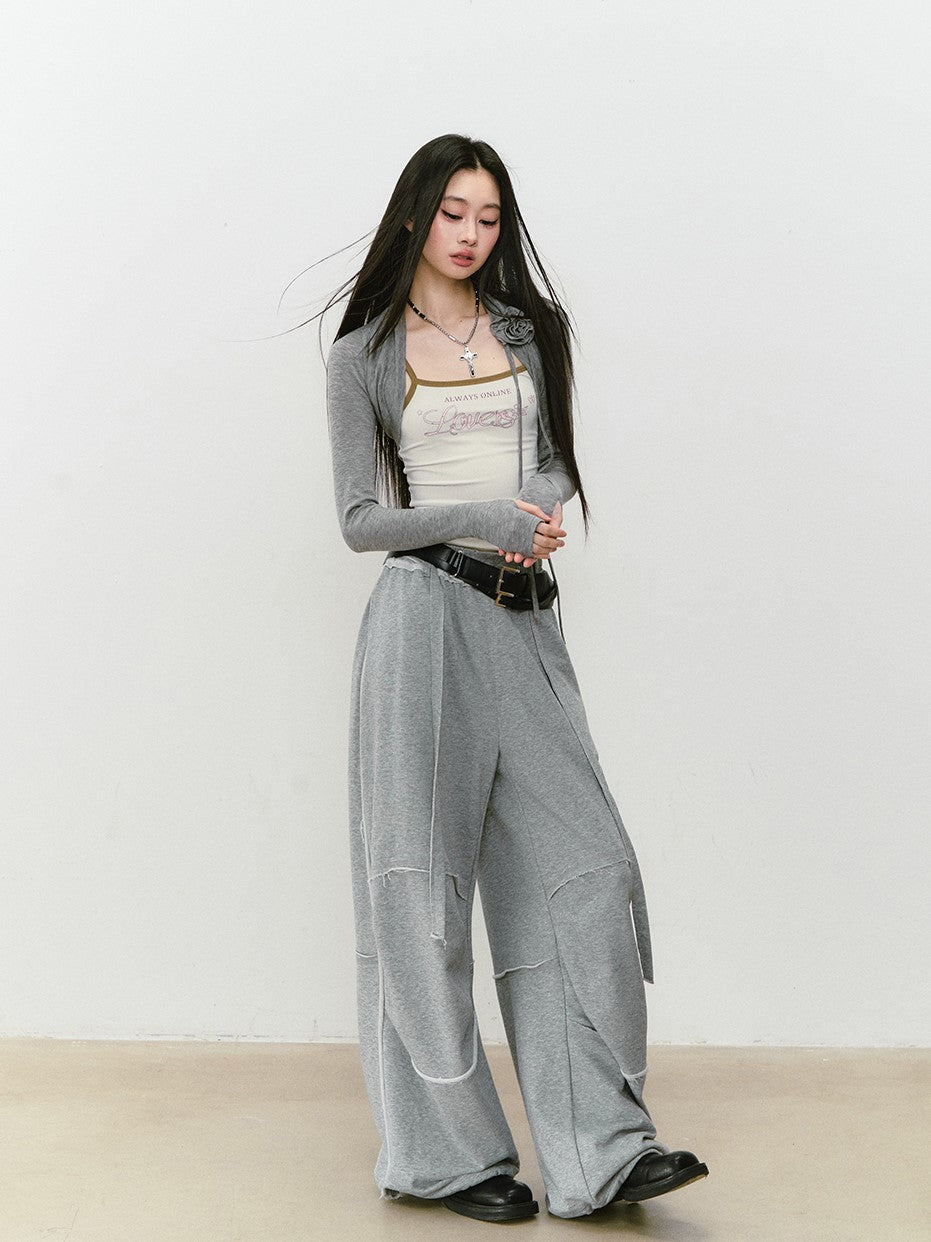 Raw Edge Loose Sweatpants VIA0325