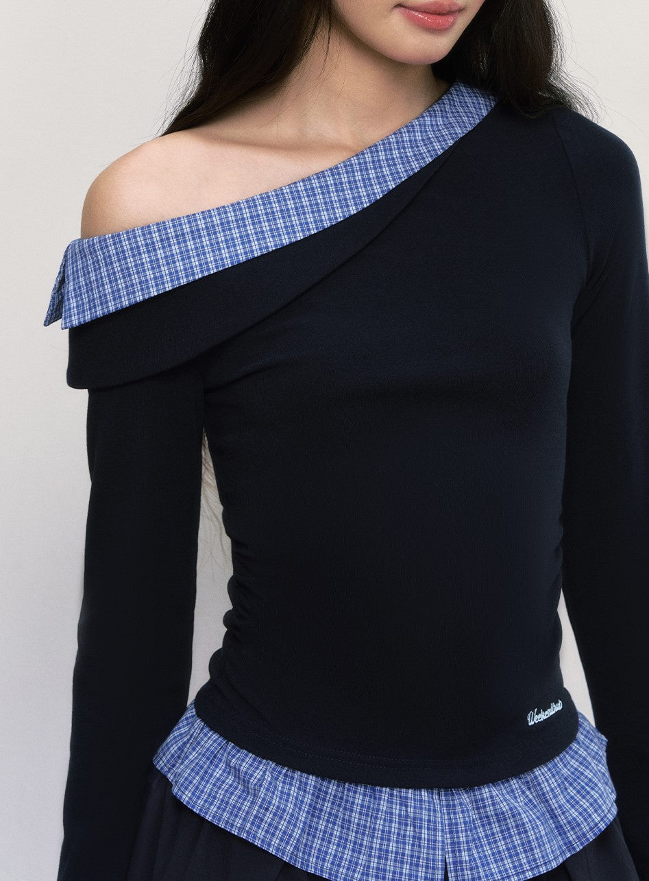Fake Two-piece Off-shoulder T-shirt WEE0011