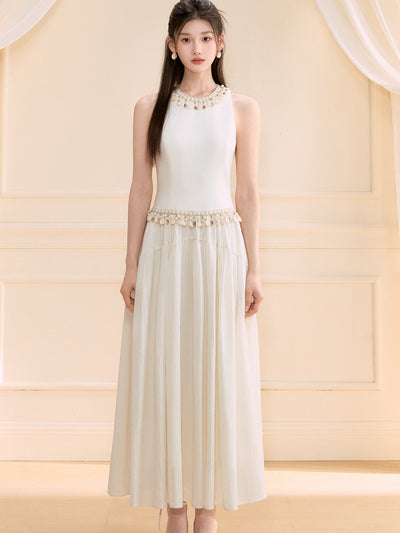 Beaded Sleeveless Long Dress OSH0126