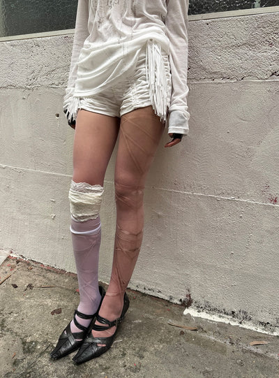 Pleated Detachable Tassel Shorts DOU0135