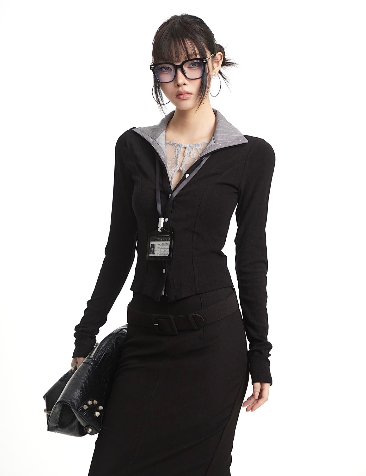 Fake Two-piece Slim Long-sleeved T-shirt UNC0292