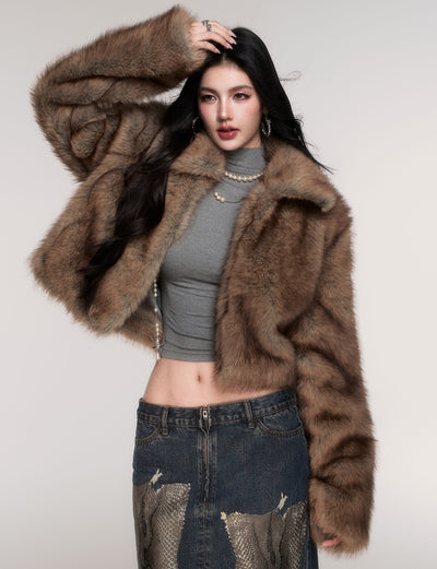 Short Eco-Friendly Fur Coat LUL0210
