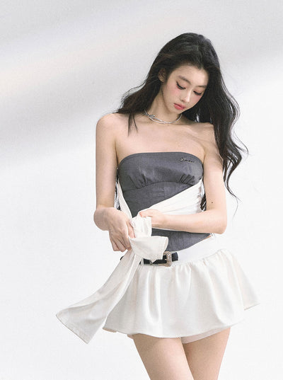 One Shoulder Waist Slim T-shirt DIA0520