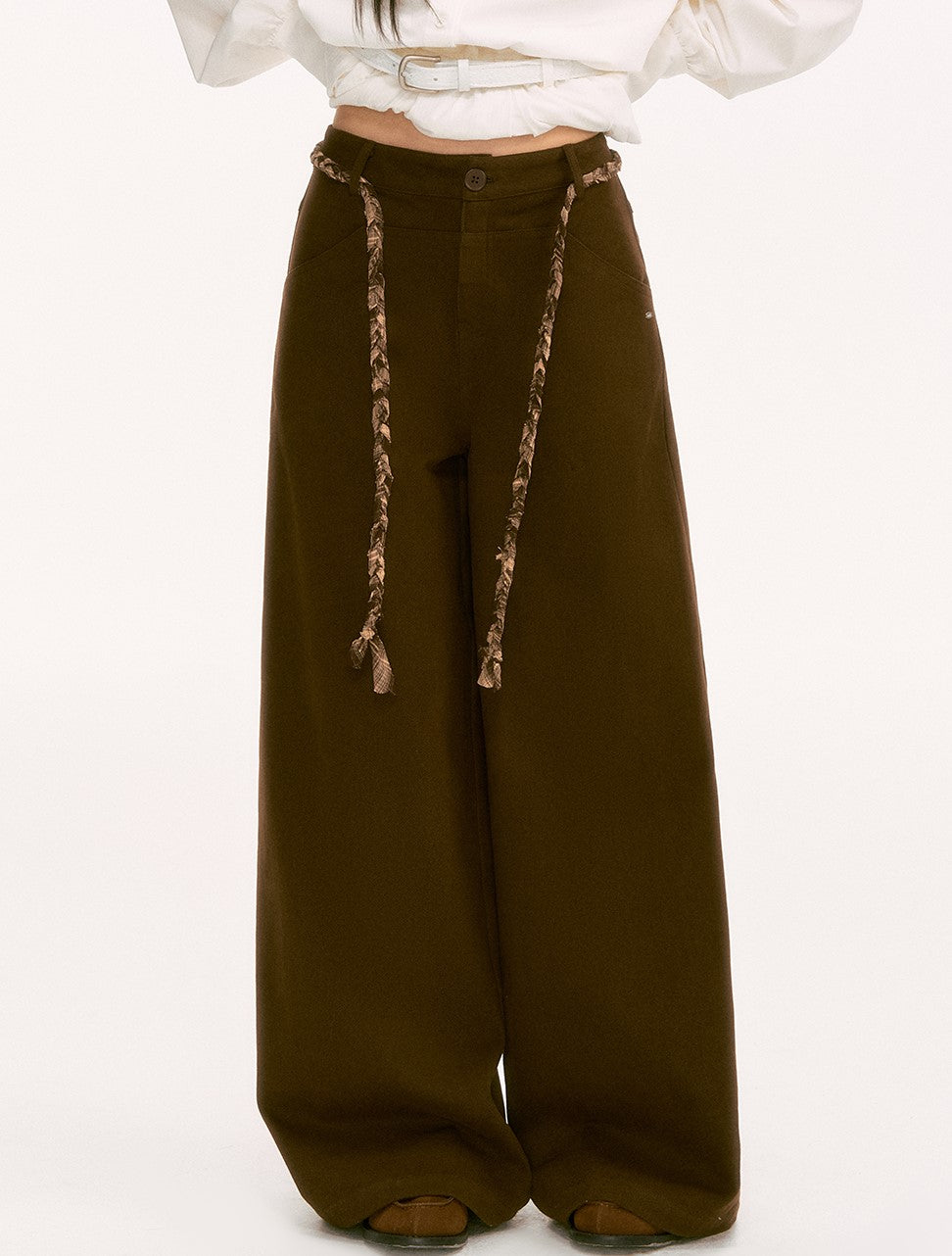 Faux Two-Piece Casual Drawstring Pants WEE0127