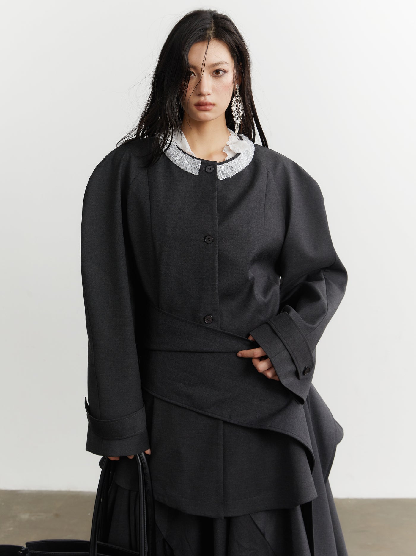 Ruffled Silhouette Suit Jacket JNY0259