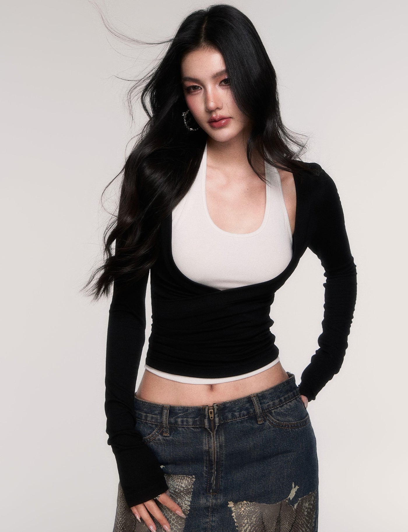 Two-Piece  Halter Neck T-Shirt LUL0204