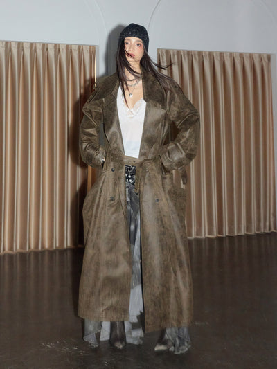 Retro Rock Extra Long Trench Coat JNY0272