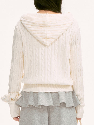 White Lazy Style Knit Cardigan WEE0137
