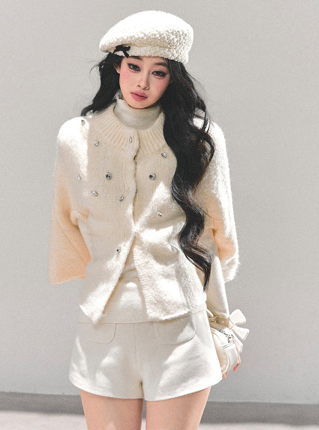 French-style Knitted Cape Cardigan DIA0689