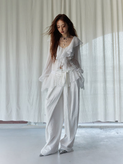 Romantic Fairy Ruffled White Shirt JNY0240