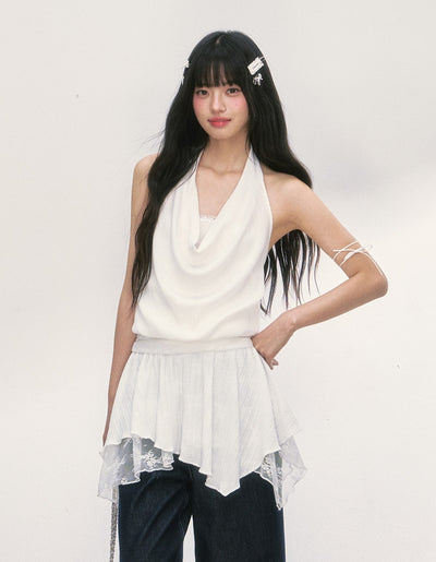Lace Splicing Swing Collar Dress WEE0009