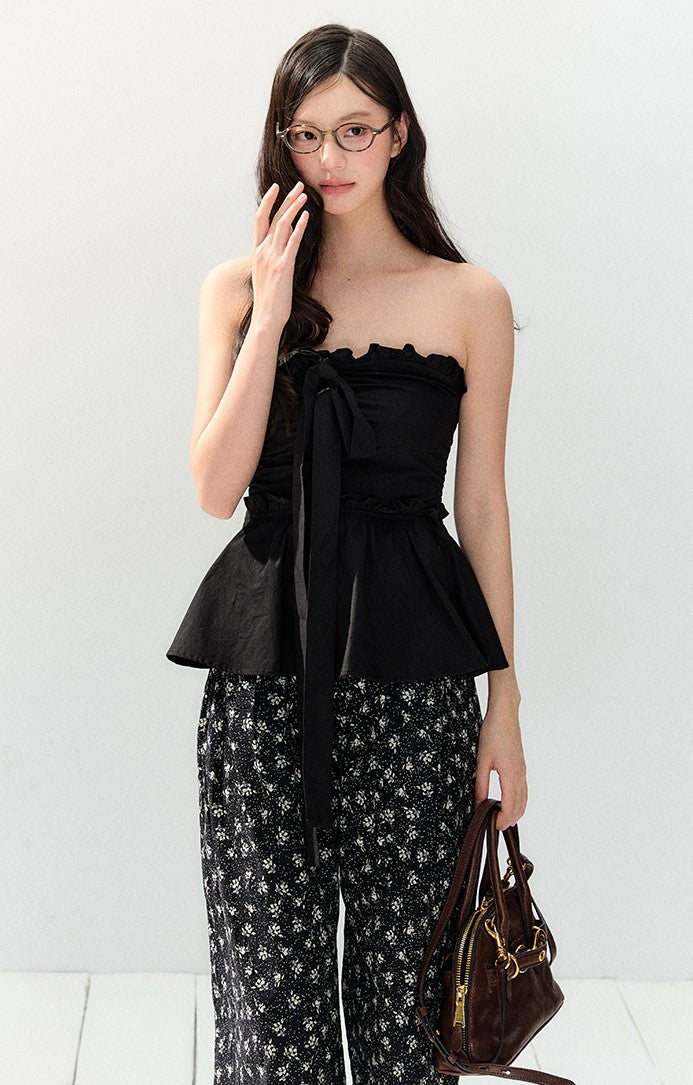 Black Slim-fit Tube Top SHI0154