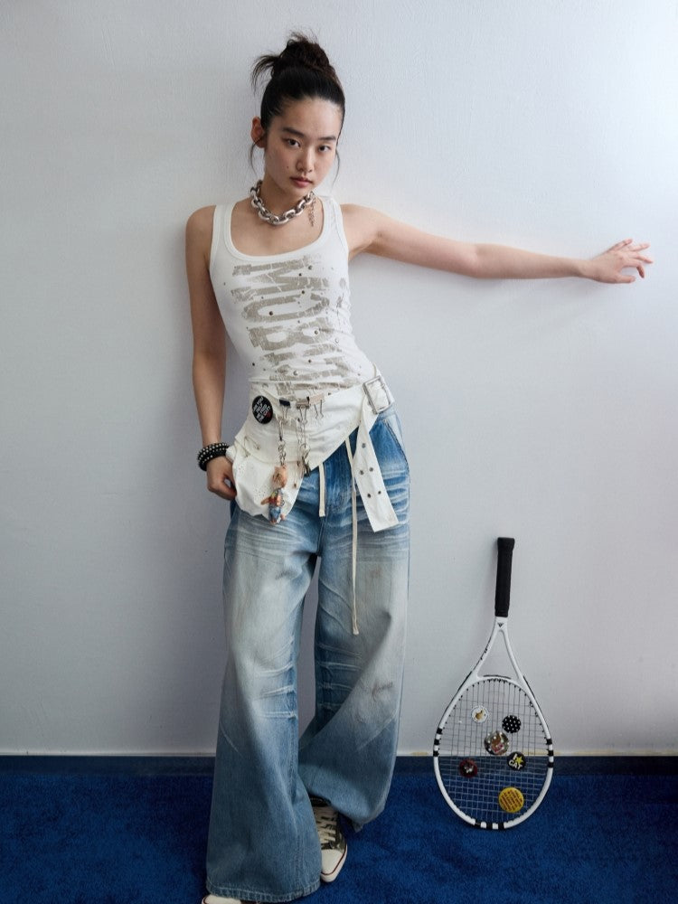 Blue Badge Wide-leg Jeans JIN0040