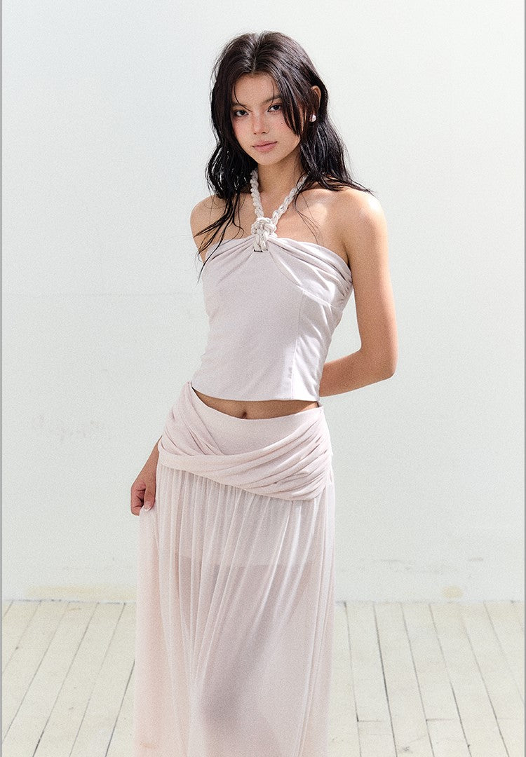 Braided Halter Top/Twisted Maxi Skirt AGM0156