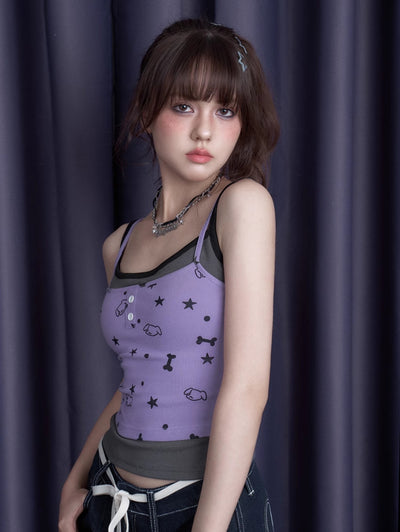 Puppy Party Fake Two-piece Camisole SAG0278