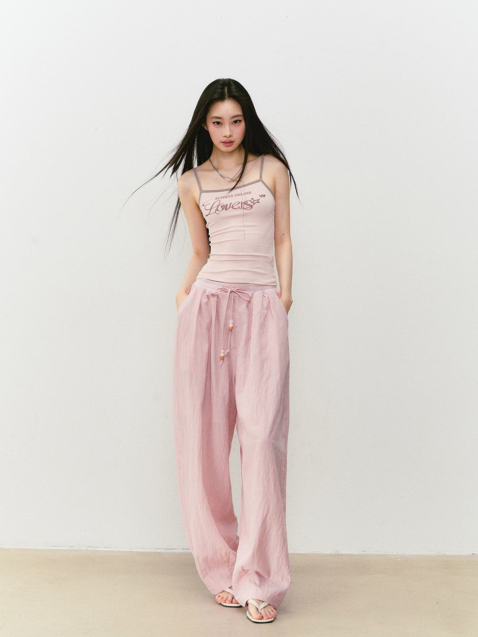 Beaded Drawstring Casual Pants VIA0327