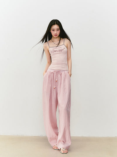 Beaded Drawstring Casual Pants VIA0327