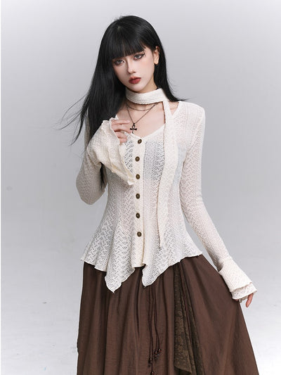 Long-Sleeved Knited Thin Cardigan LAD0232