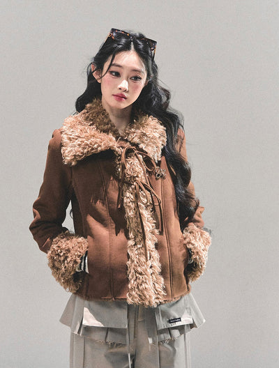 French-style Shearling Plush Cotton Jacket DIA0670
