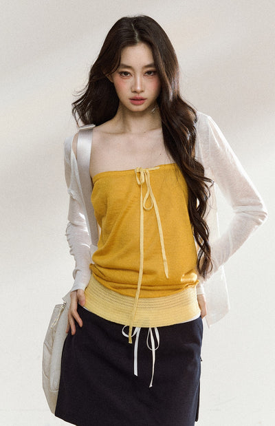 Three-color Bow Tube Top SHI0201
