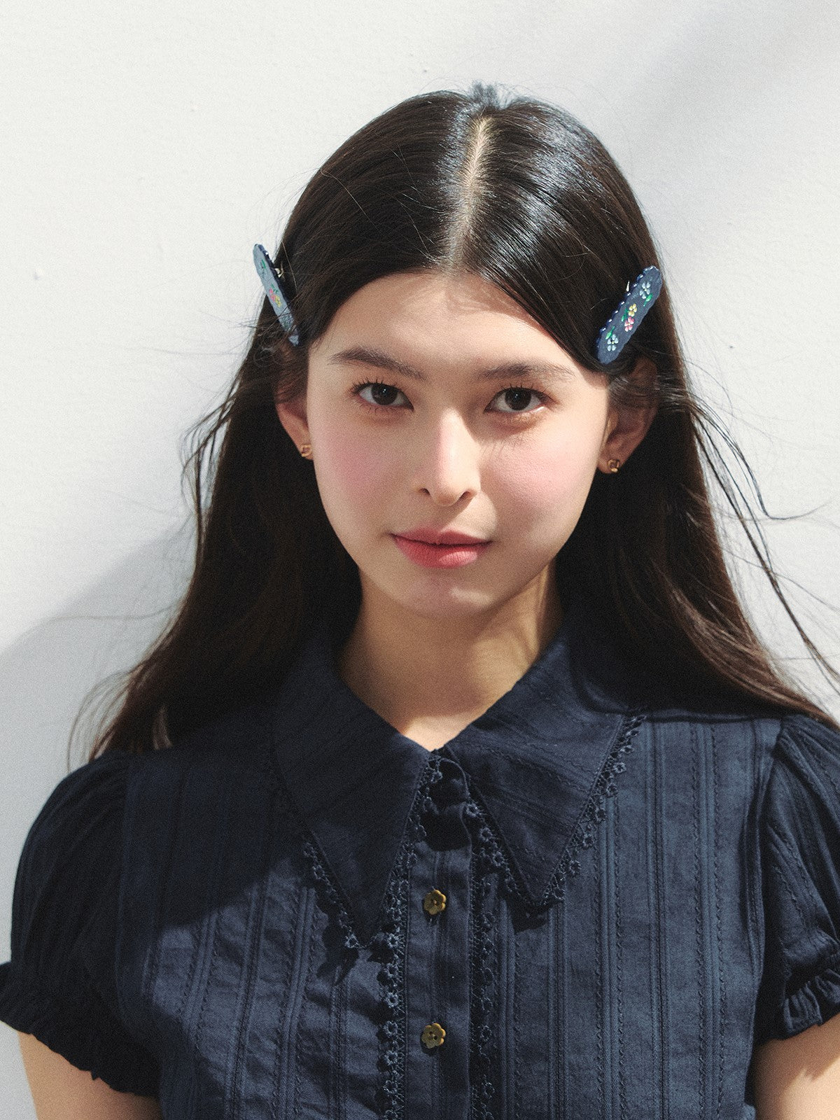 Navy Short Sleeve Shirt Dress SUN0145