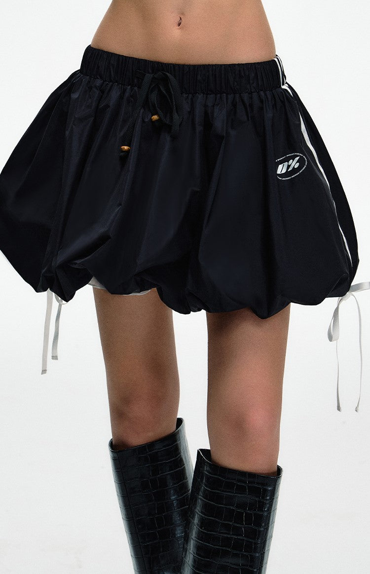 Drawstring Sports Style Lantern Puffy Flower Skirt DPR0053