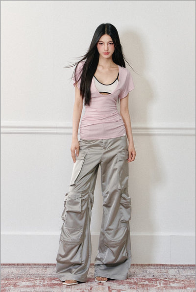 U-neck Loose Short-sleeved T-shirt AGM0176