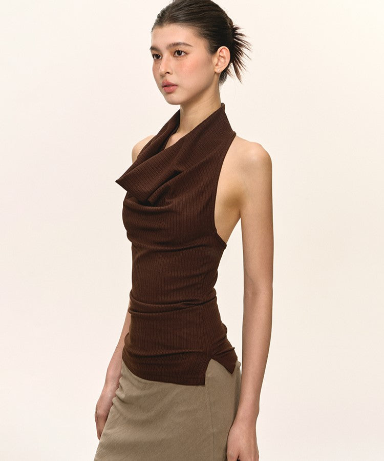 Swing Collar Halter Neck Backless Top ANA0042