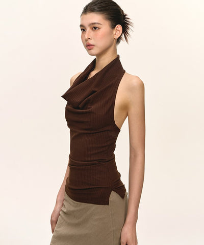 Swing Collar Halter Neck Backless Top ANA0042