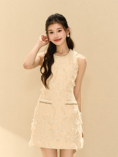Feathery Sleeveless A-line Dress OSH0138