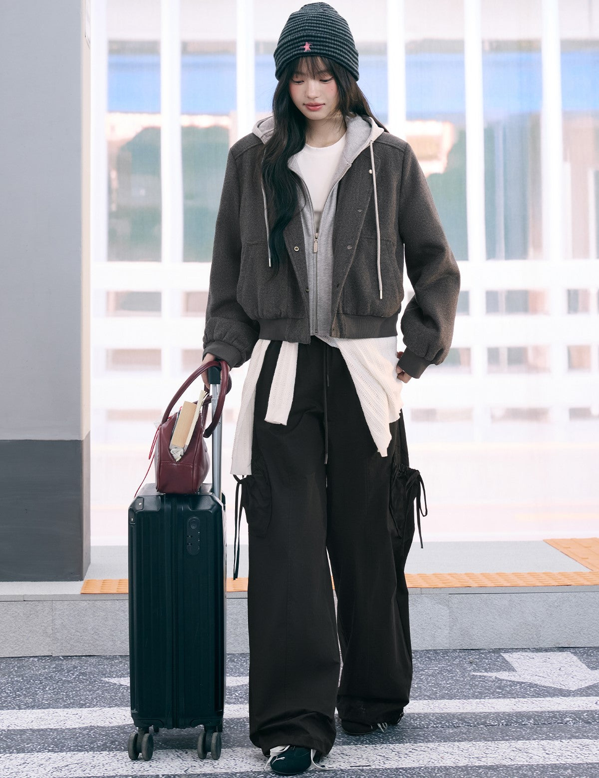 Detachable Faux Two-piece Hooded Jacket WEE0078