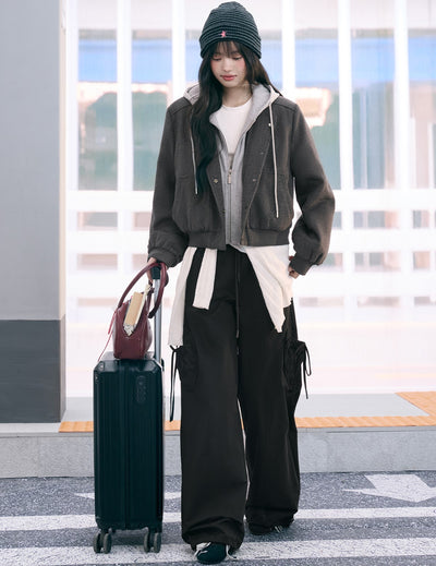 Detachable Faux Two-piece Hooded Jacket WEE0078