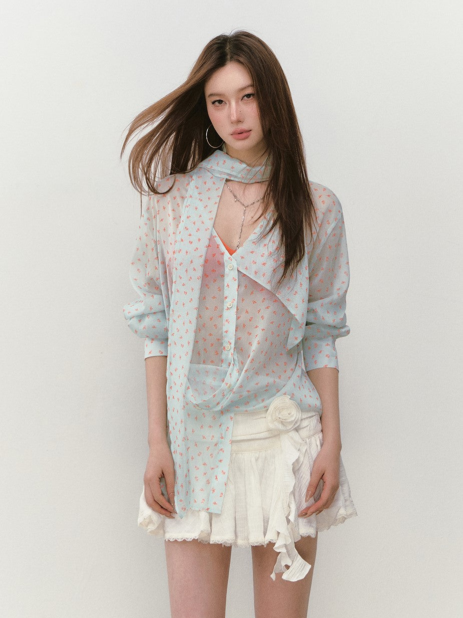 Floral Ribbon Sun-shading Shirt VIA0279