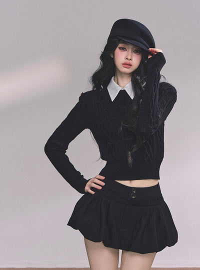 Fake Two-piece Polo Collar Sweater DIA0607